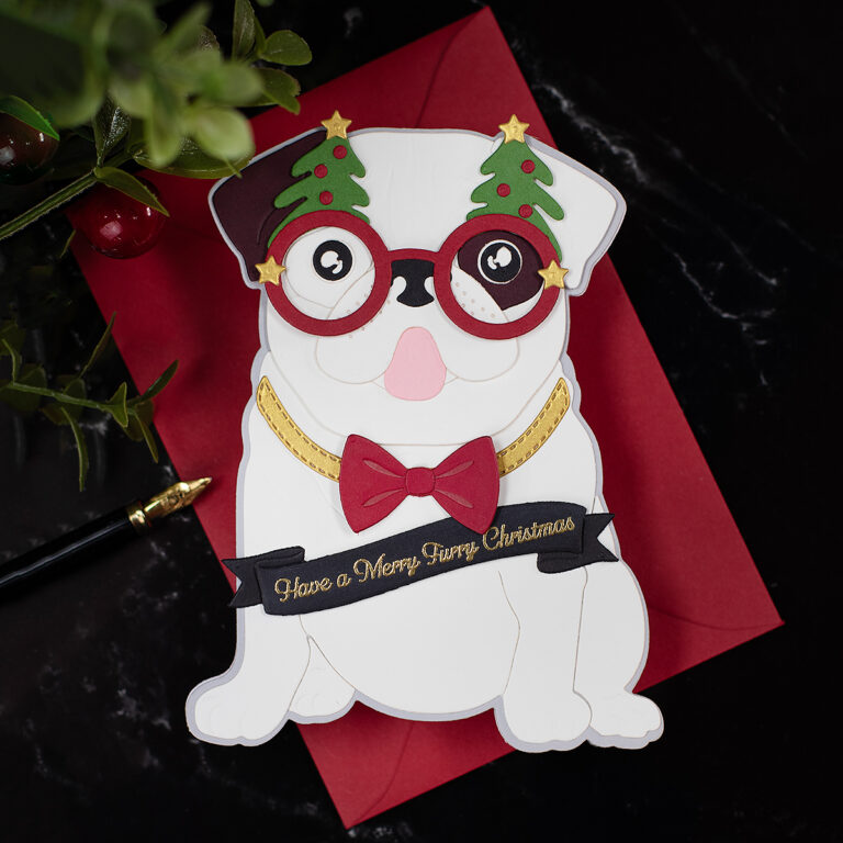 DIY Pug Themed Christmas Card Bibi Cameron