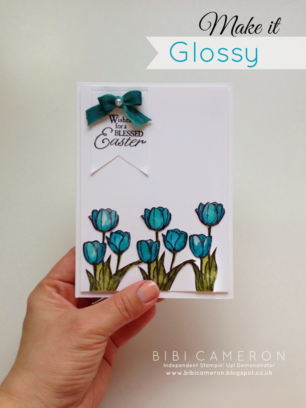 GLOSSY IMAGE STAMPING TECHNIQUE ♥ BLESSED EASTER STAMP FROM STAMPIN UP