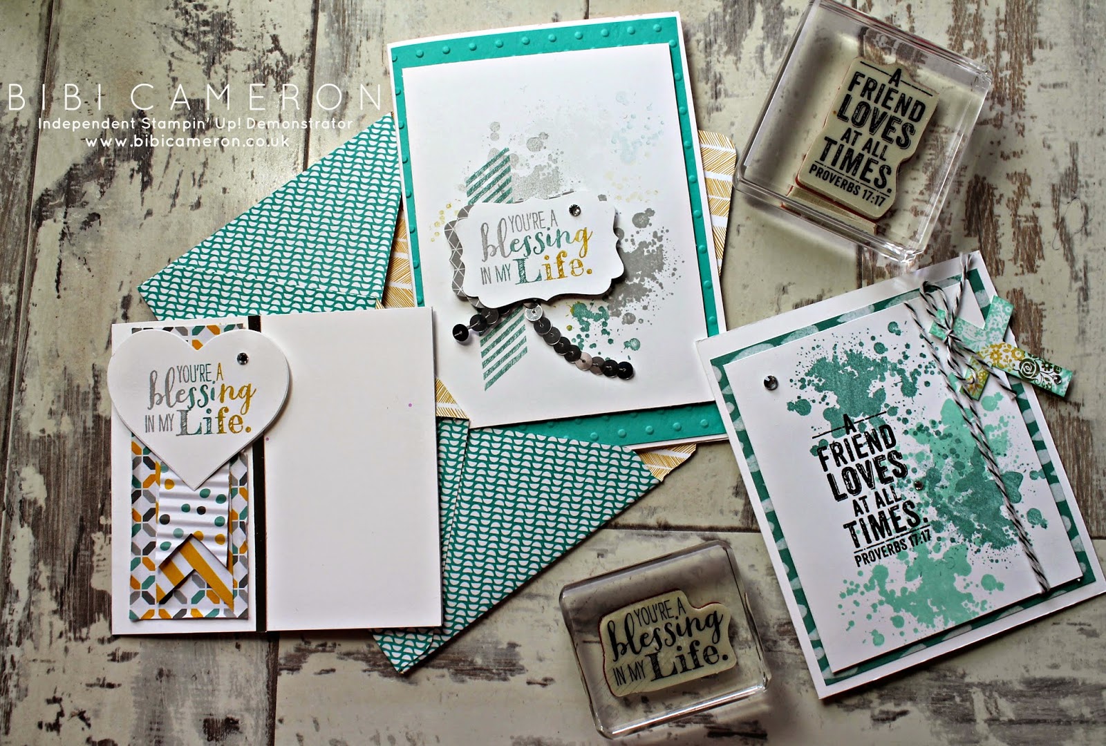 Blessed by God Stampin Up ideas ♥ Modern religious cards - Bibi Cameron