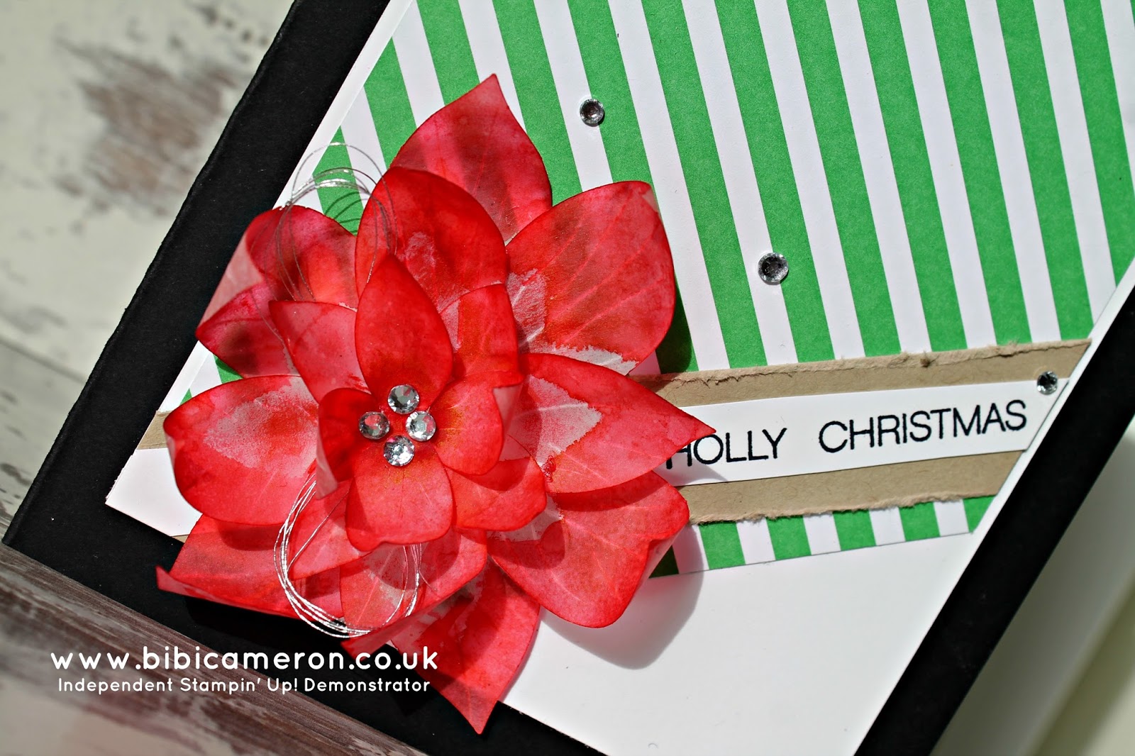 Poinsettia Christmas card – Festive Flower Builder Punch Stampin Up #GDP006 sketch challenge