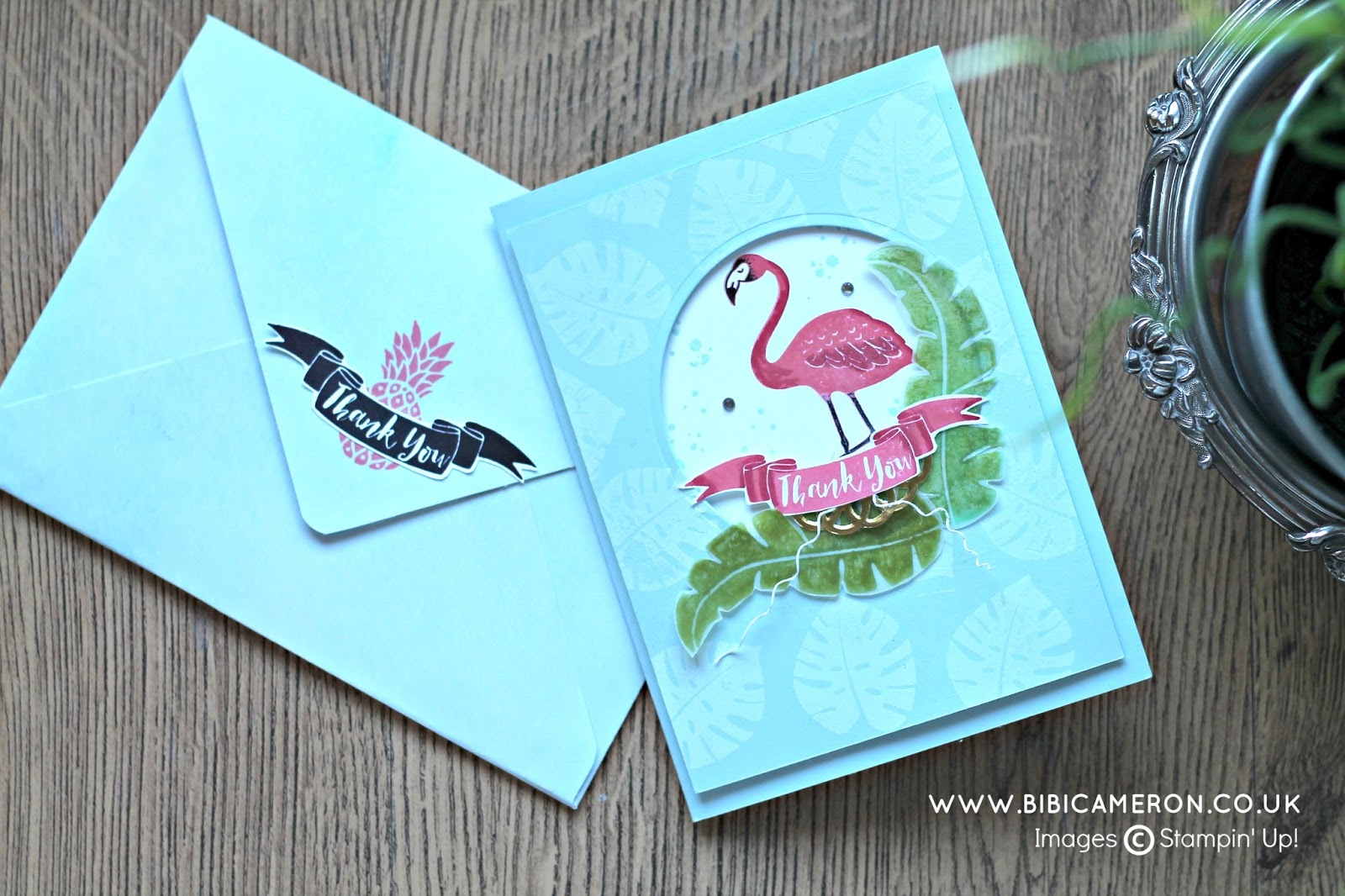 POP OF PARADISE BY STAMPIN UP FLAMINGO THANK YOU CARD GDP042 – Sketch Challenge