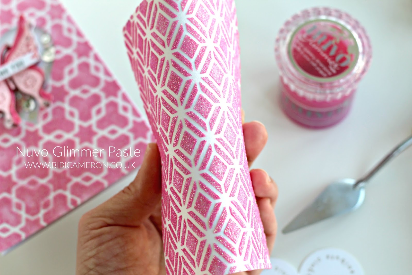 Nuvo Glimmer Paste by Tonic Studios | Pink Shaker Card