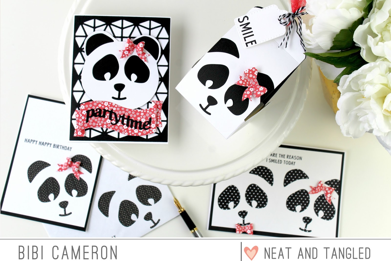 Panda Cupcake box and cards | Neat and Tangled and Tonic Studios collaboration