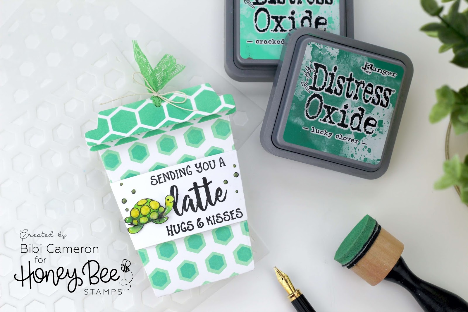 The story behind making a Green Coffee Cup Gift Holder + Honey Bee Stamps #coffeelovers