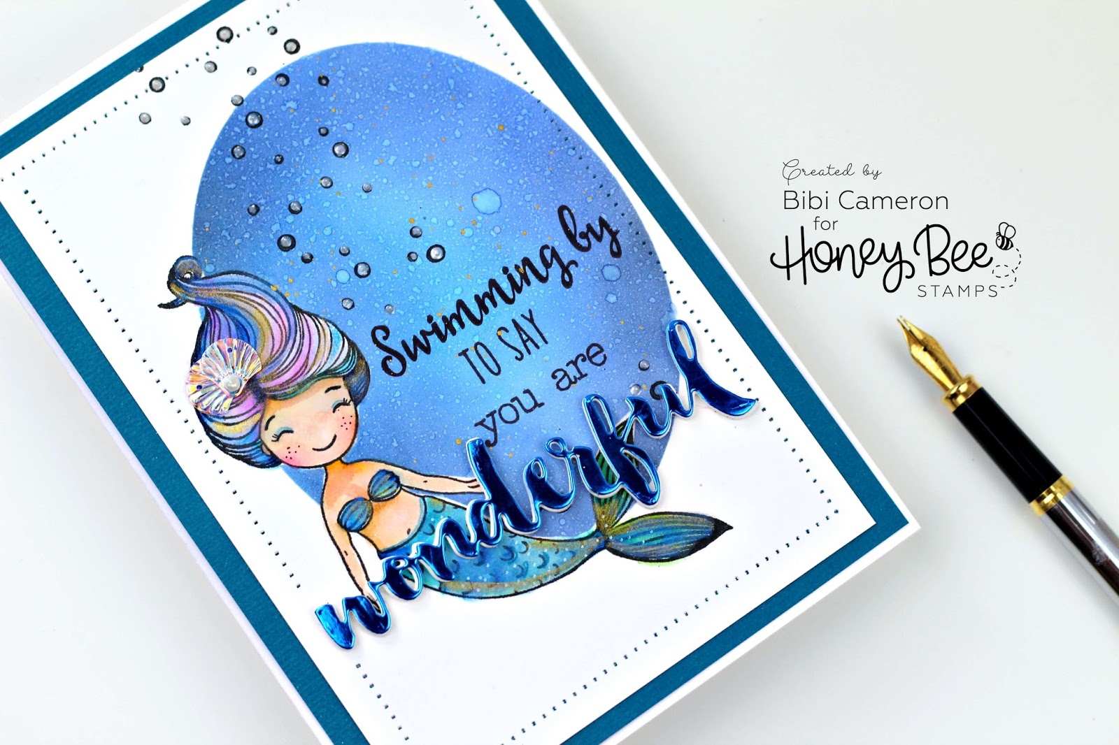 Swimming by to say you are wonderful |  Stamping for Autism Awareness