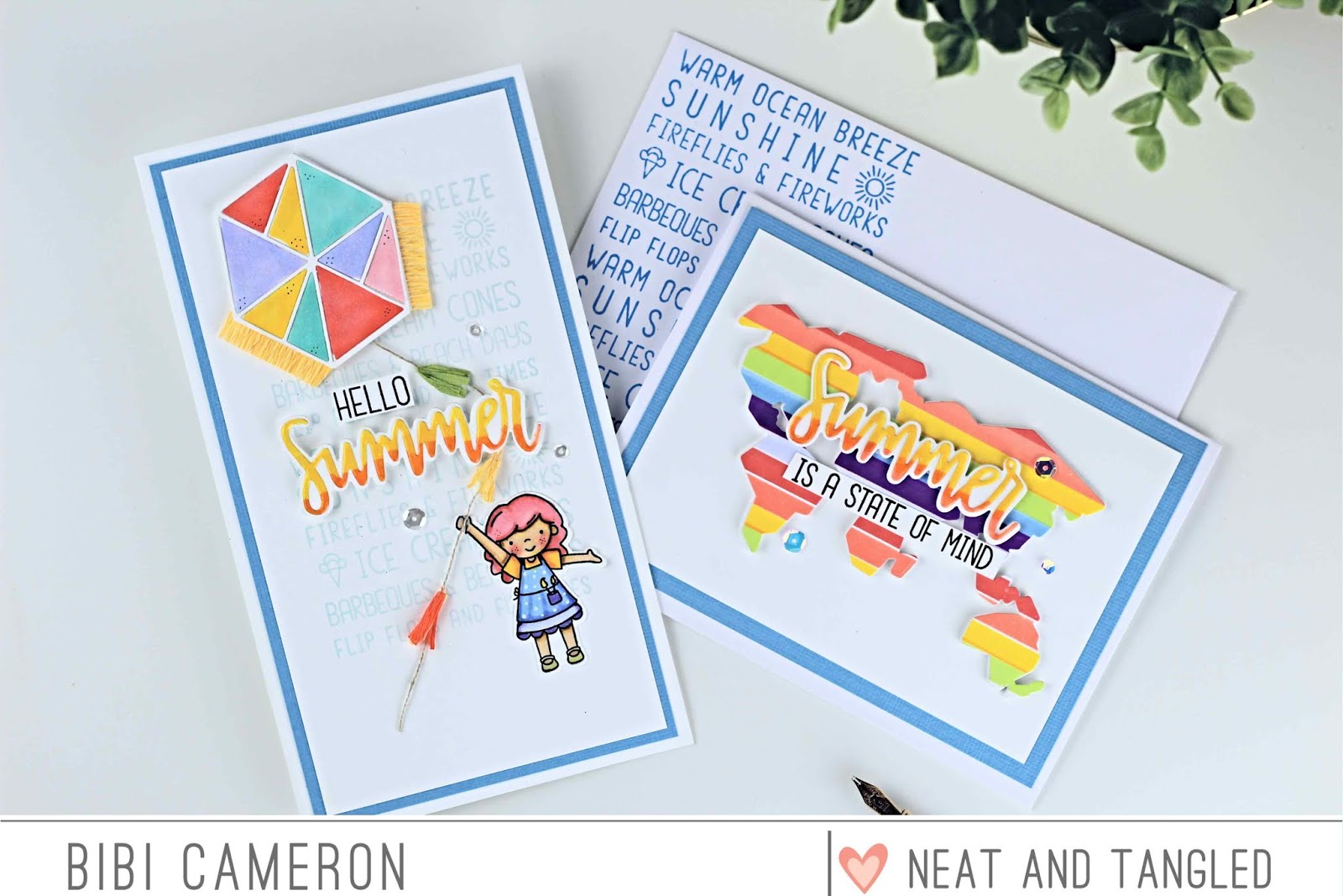 Easy rainbow summer cards with alcohol markers