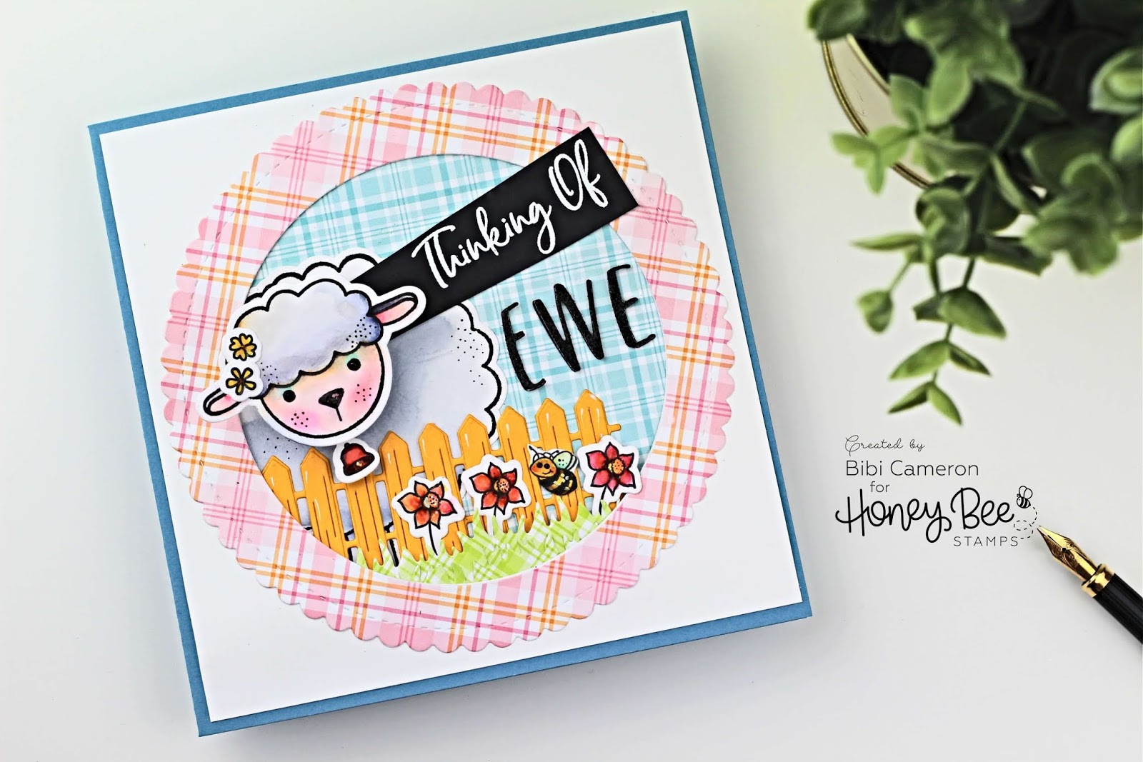 Lily the lamb by Honey bee stamps | kids cards with wobble action spring