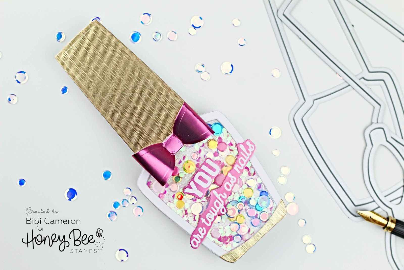 Nail polish bottle shaker card |Honey Bee Stamps