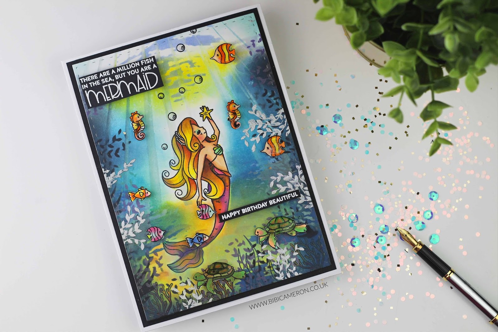 Under the Sea Scene with Beautiful Mermaids by Simon Says Stamp!