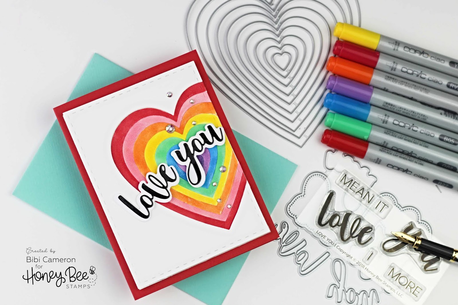 Love You Card | Honey Bee Stamps and Dies + PROMO