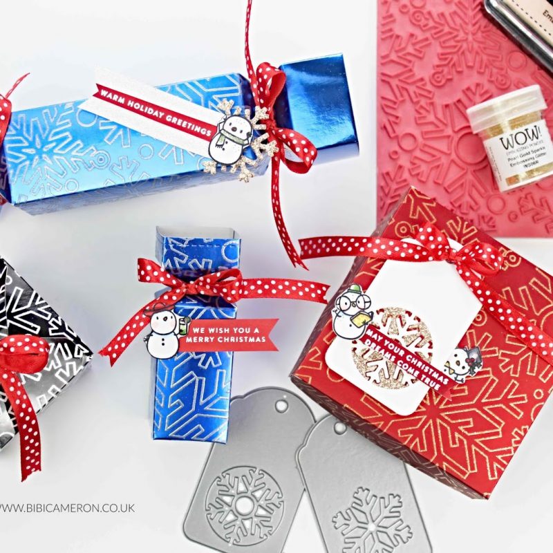 Heat Embossing Mirror Cardstock Xmas Crackers and Boxes