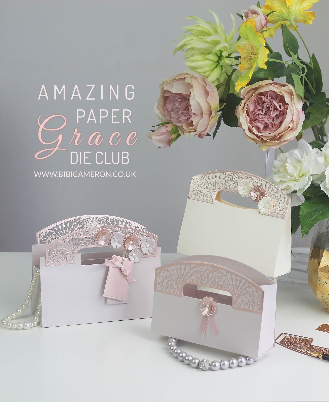 Spellbinders Amazing Paper Grace Die of the month February 2019 | Paper Handbags