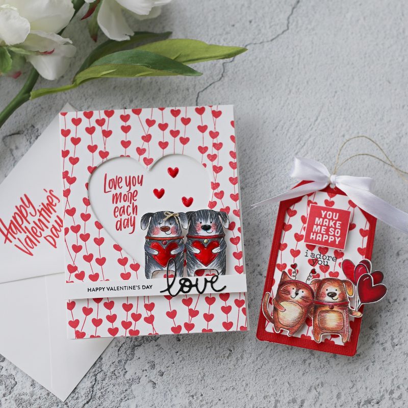 Pawsome Love San Valentine’s Day Card and Tag