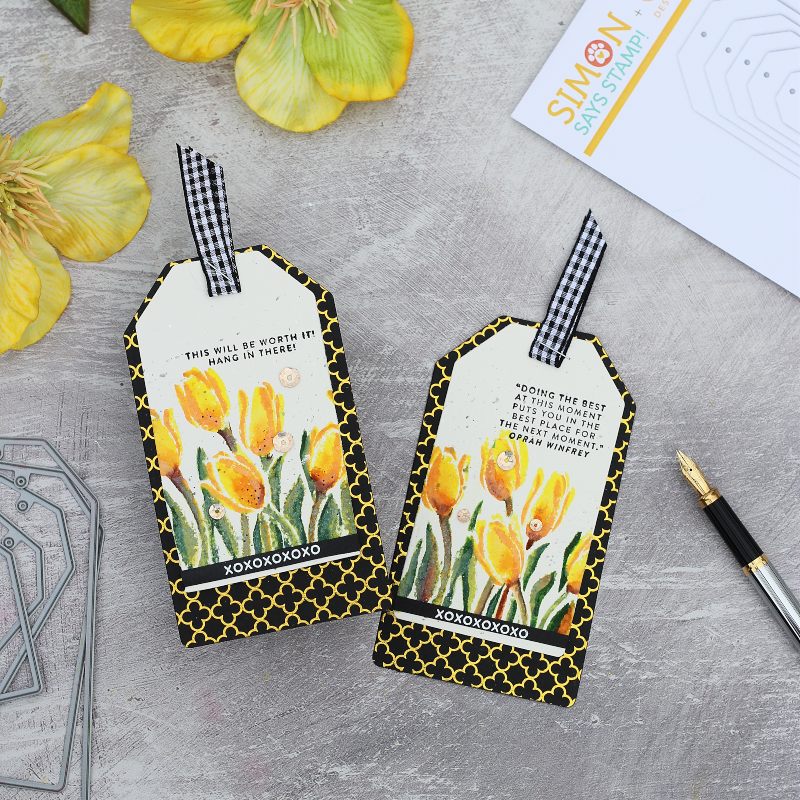 Encouragement Tags with Layered Tulips by Simon Says Stamp