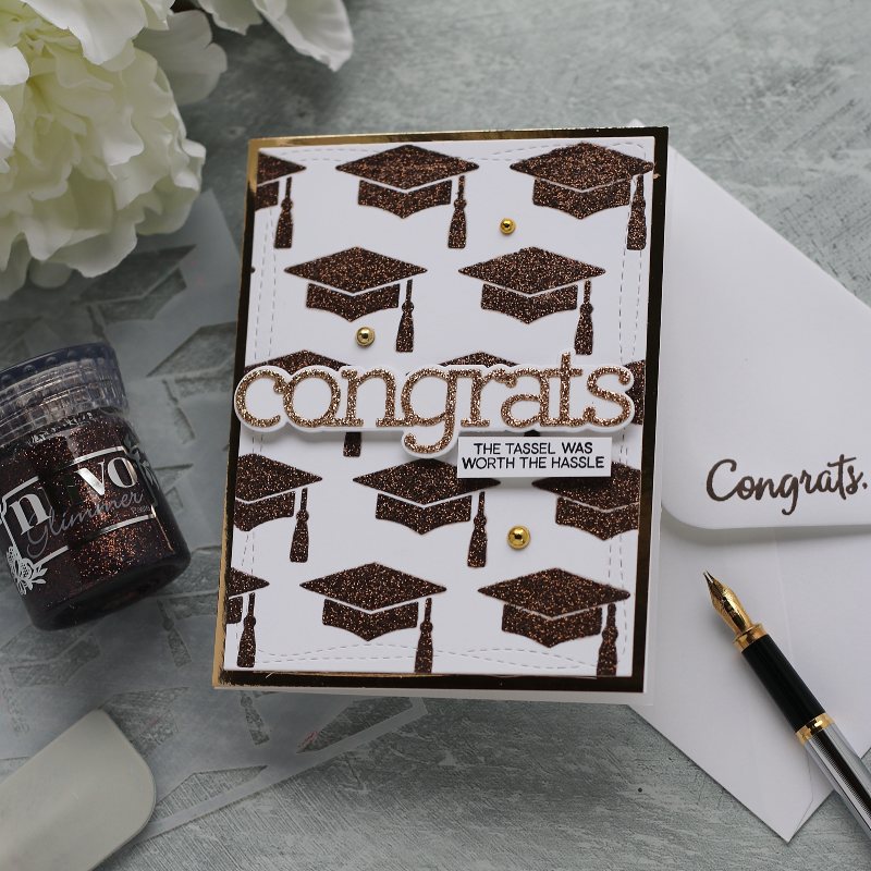 Simple Sparkling Graduation Handmade Cards | CZ Design Stencil Grad ...