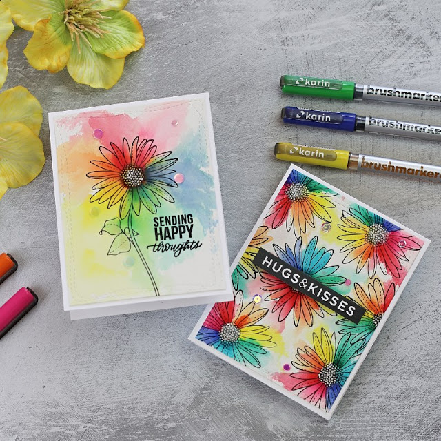 Rainbow Watercolour Spring Flowers 4 by Simon Says Stamp