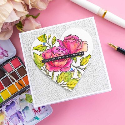 Watercolour Roses Card SSS Be My Valentine