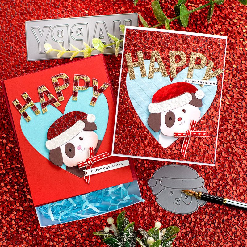 Christmas Cards Santa Pup by Simon Says Stamp