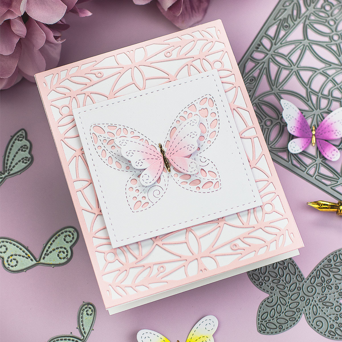 Butterflies Die-cut Cards and Box Simon Says Stamp - Bibi Cameron