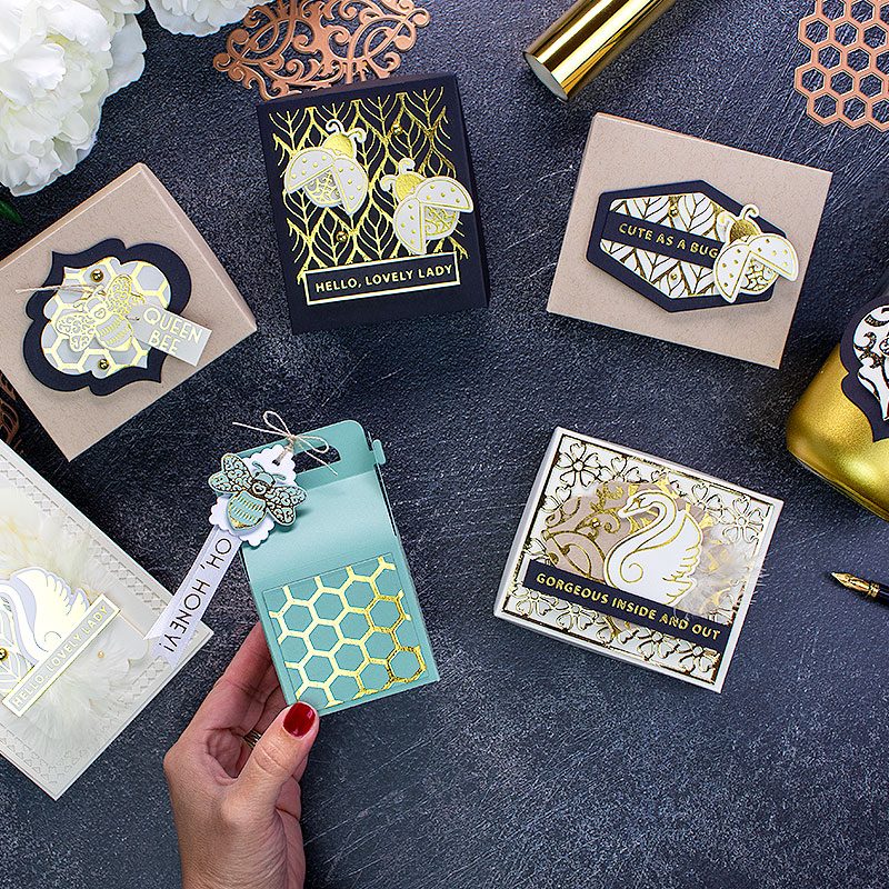 Hot Foiling Tips + 7 Projects with the New  Becca Feeken Glimmer Plates