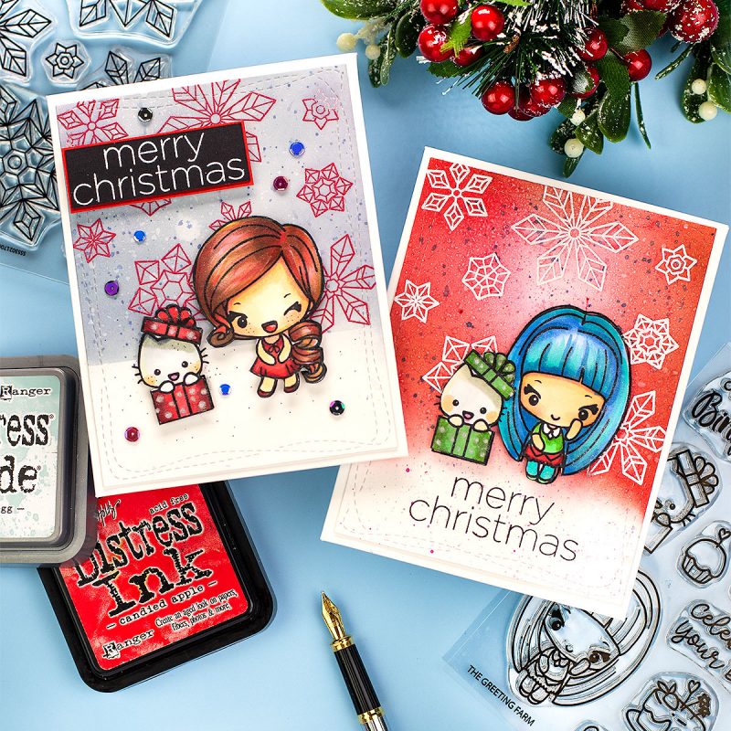 1 Day Sale !! STAMPtember Prismatic Snowflakes and Got Cake by the Greeting Farm