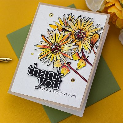 Sunflower Card Idea with Spring Flowers 4 by Simon Says Stamp