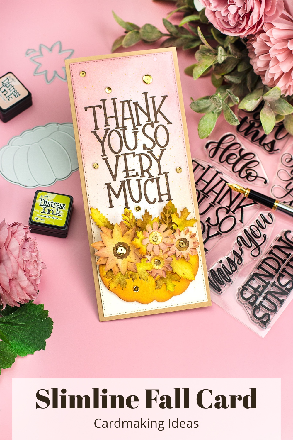 Simplot Thank You Slimline Thank You Card XL Greetings Simon Says Stamp! - Bibi Cameron
