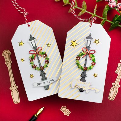 Spellbinders Card Kit November 2020 Die-Cut Lamppost Xmas Tags