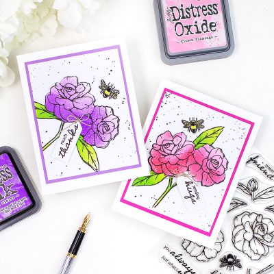 Distress Ink Colouring +Sweet Friends Stamp Set by Simon Says Stamp