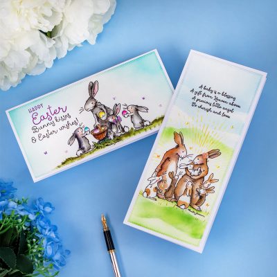 8  Watercolour Brush Pen Tips + Anita Jeram’s  Stamps and Slimline Cards
