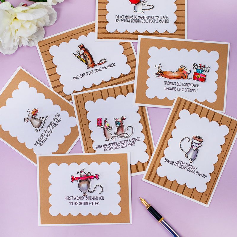 Funny Birthday Cards Anita Jeram’s Mice and  Laugh Out Loud Stamp Sets