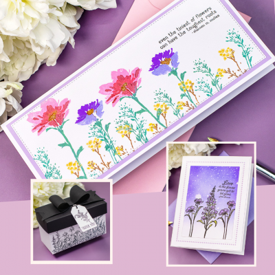 3 Ways Spellbinders Watercolor Florals Cards and Box