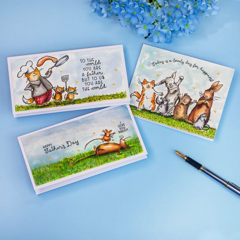 New Anita Jeram Release by CCC Blog Hop +Giveaway Father’s Day Mini Slimline Cards