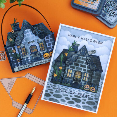 Spellbinders July Kits Blog Hop Halloween Mansion Card & Box