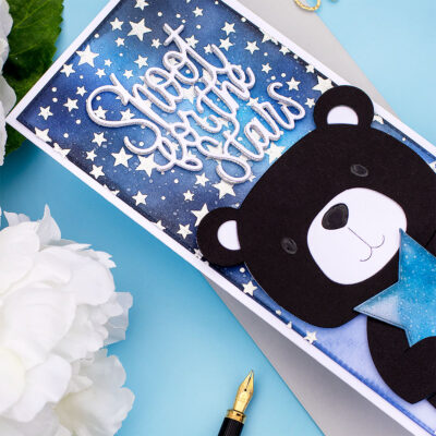 SSS Shoot For the Stars Slimline Card +  Picture Book Bear