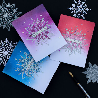 Easy and Quick Layered Snowflake Die-cut Xmas Cards