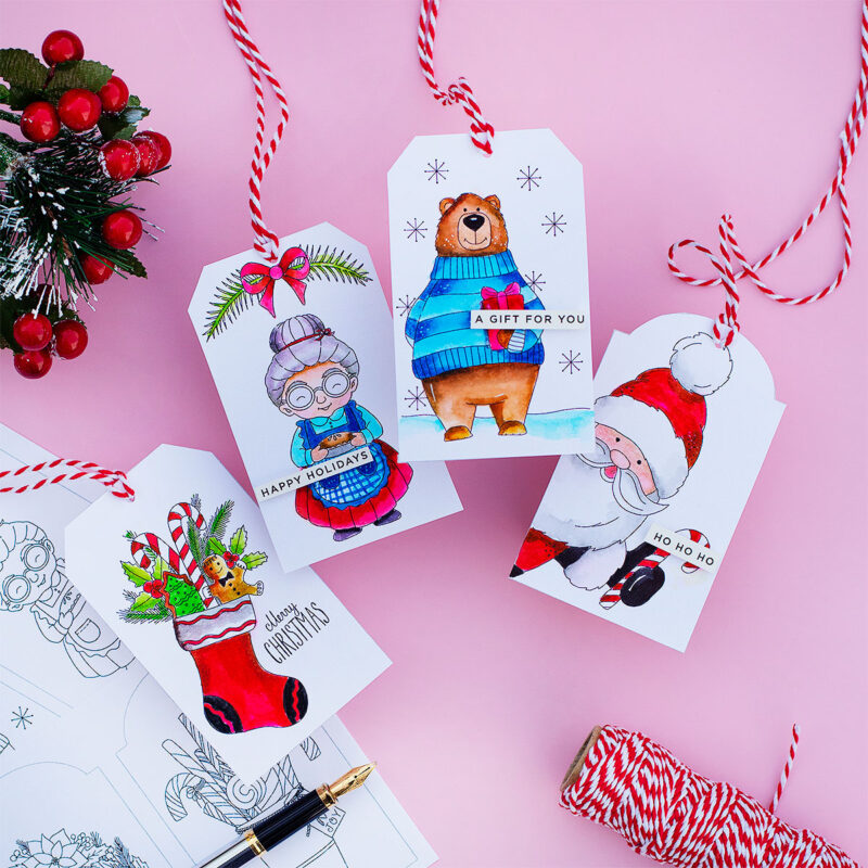 SSS Holiday Tags Watercolor Prints by Suzy Plantamura