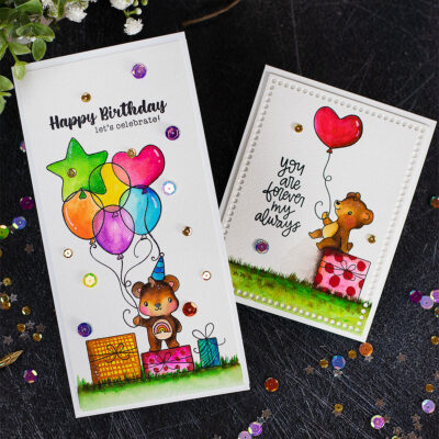 SSS Birthday Bears Easy Watercolor Cards