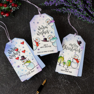 Easy Snowman Xmas Tags Honey Bee STAMPtember®