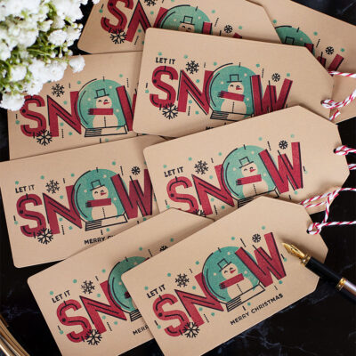 Mass Producing  Xmas Tags SSS Let It Snow Stamp Set