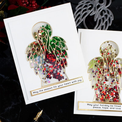 SSS Stylized Angel See-Through Shaker Xmas Cards