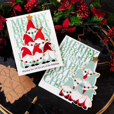 Awesome Die-Cutting Tip + Gnome Tree Xmas Cards