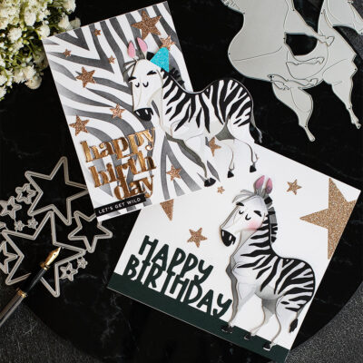 DIY Zebra Birthday Cards + SSS Animal Print Stencil
