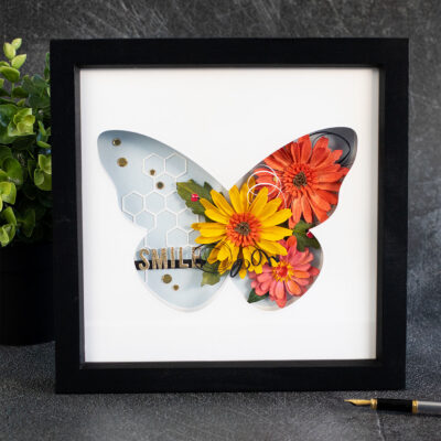 DIY Floral Butterfly Paper Frame
