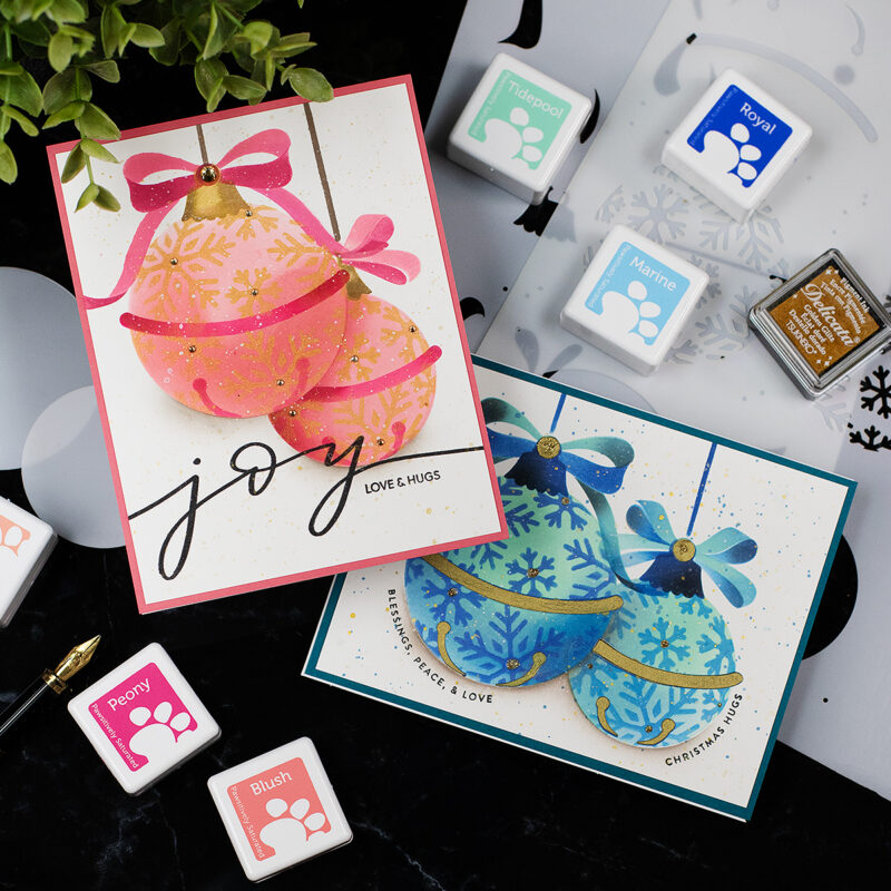 DIY Xmas Cards Spellbinders Snowflake Ornaments Stencil