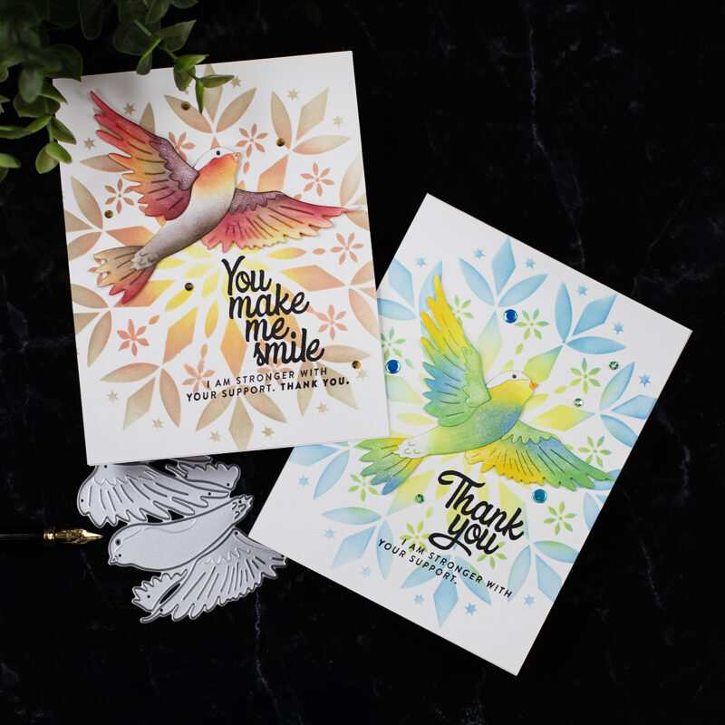 SSS Soaring Layered Bird Thank You Cards