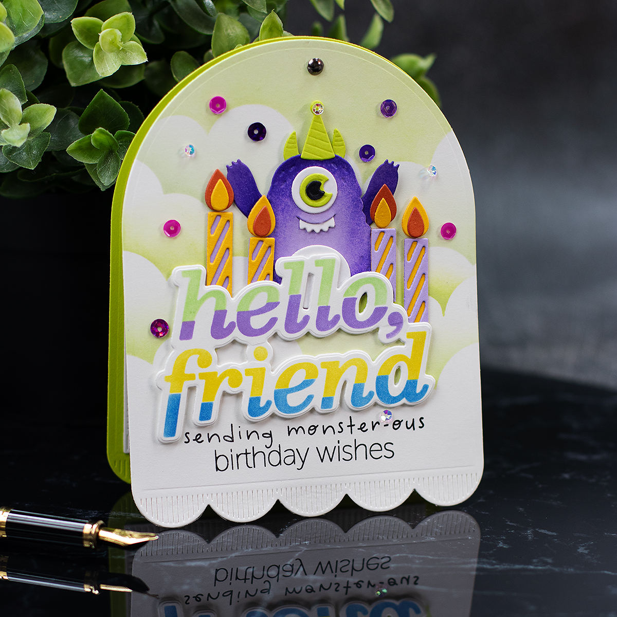 Spellbinders Monster Birthday Card Ideas - Bibi Cameron