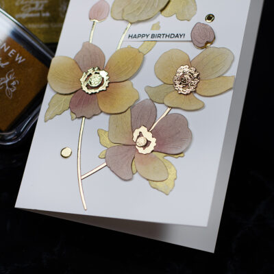 Craft-A-Flower: Japanese Anemone Gold Ink Card Idea