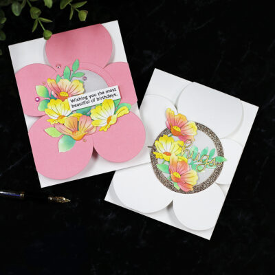 Creative Card Fronts Using Circle Dies | Flower Cards