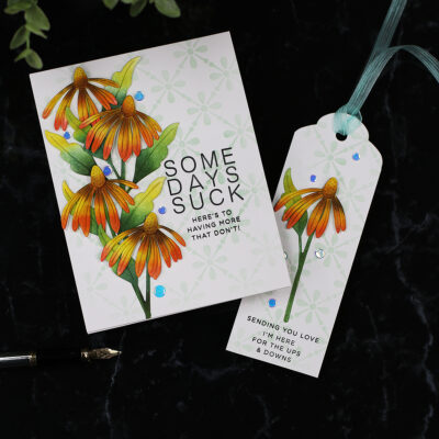 Some Days Suck | Die-Cut Daisies Encouragement Card and Tag